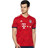 adidas FCB H JSY FC Bayern Munchen Home-Camiseta réplica para Hombre- Color Rojo y Azul- XL